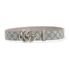 Gucci Gg Supreme Reversible Monogram Belt In Grey