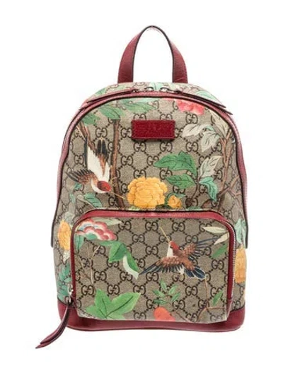 Pre-owned Gucci Gg Supreme Tian Gg Supreme Backpack In Neutrals