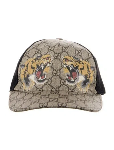 Pre-owned Gucci Gg Supreme Tiger Baseball Cap In Neutral