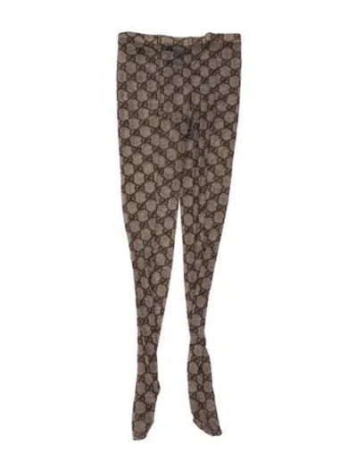 Pre-owned Gucci Gg Supreme Tights In Neutrals