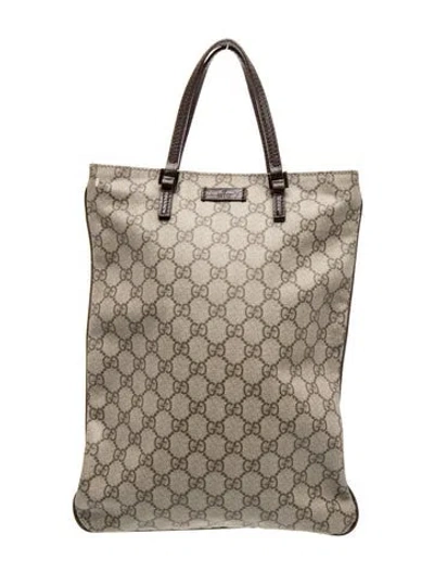 Pre-owned Gucci Gg Supreme Top Handle Bag In Brown
