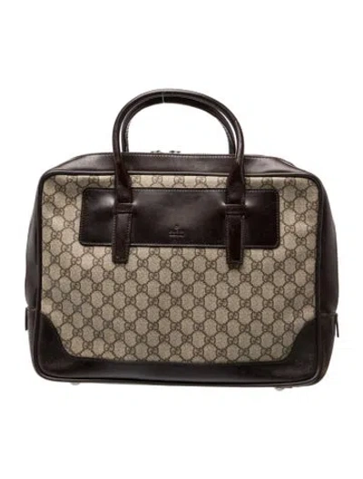 Pre-owned Gucci Gg Supreme Top Handle Bag In Neutral