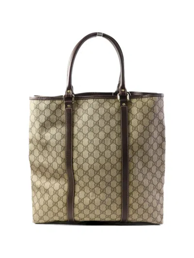 Pre-owned Gucci Gg Supreme Tote Bag In Brown