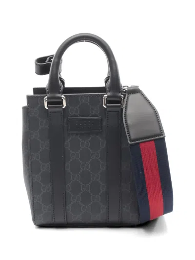 Pre-owned Gucci Gg Supreme Tote Bag In Gray