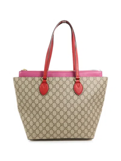 Pre-owned Gucci Gg Supreme Tote Bag In Neutral