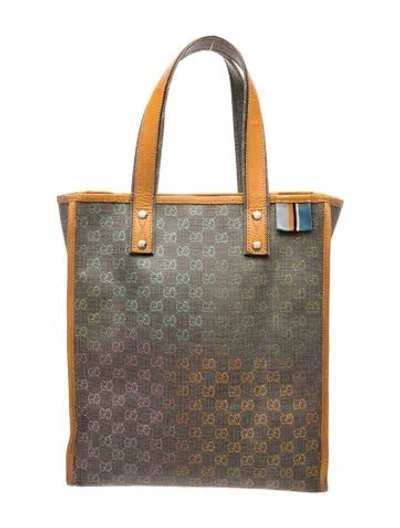 Pre-owned Gucci Gg Supreme Tote In Gray