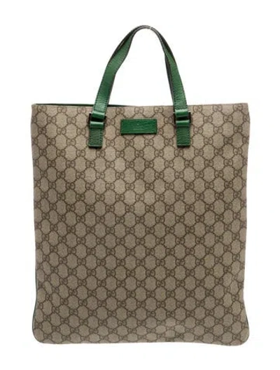 Pre-owned Gucci Gg Supreme Tote In Neutral
