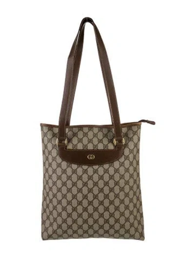 Pre-owned Gucci Gg Supreme Tote In Neutral