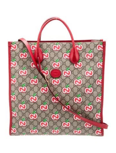 Pre-owned Gucci Gg Supreme Tote In Neutral