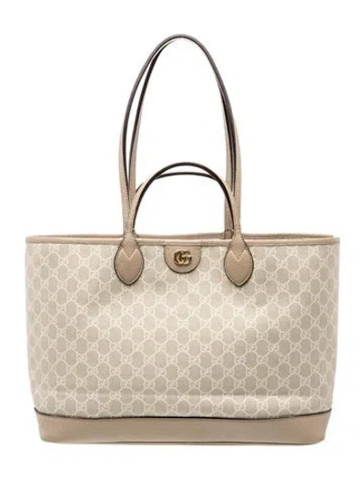 Pre-owned Gucci Gg Supreme Tote In Neutral