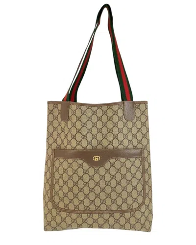 Gucci Gg Supreme Tote Shoulder Bag (authentic Pre-loved) In Brown