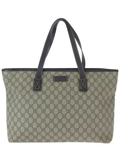Gucci Gg Supreme Tote Shoulder Bag (authentic Pre-loved) In Gray