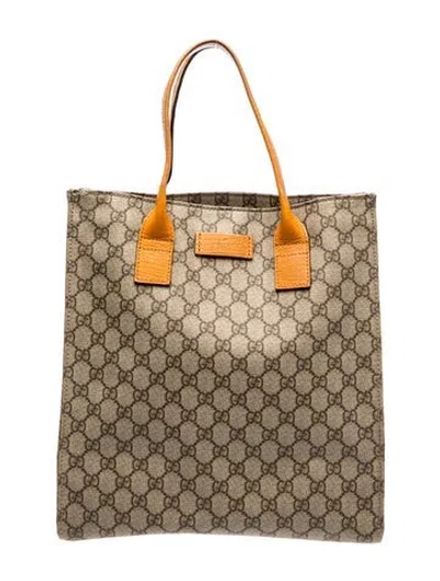 Pre-owned Gucci Gg Supreme Tote Vintage In Neutral