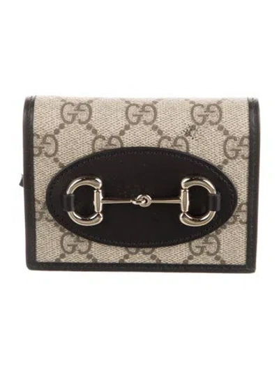 Pre-owned Gucci Gg Supreme Trifold Wallet W/ Tags In Neutral
