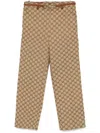Gucci Tailored Pants With Distinctive Logo Pattern In Brown