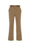 Gucci Tailored Pants With Distinctive Logo Pattern In Brown