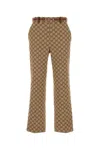 Gucci Tailored Pants With Distinctive Logo Pattern In Brown