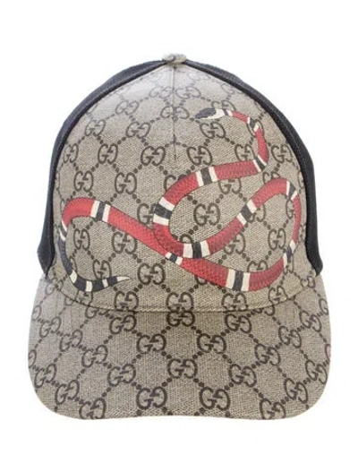 Pre-owned Gucci Gg Supreme Trucker Hat In Brown