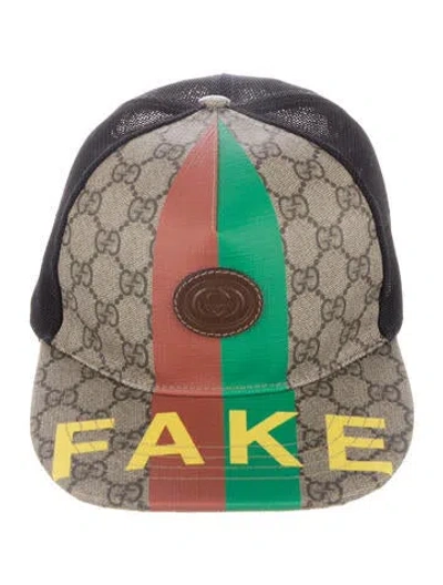 Pre-owned Gucci Gg Supreme Trucker Hat W/tags In Neutral
