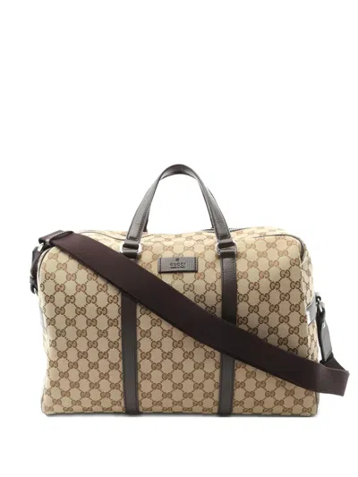 Pre-owned Gucci Gg Supreme Two-way Handbag In Neutral
