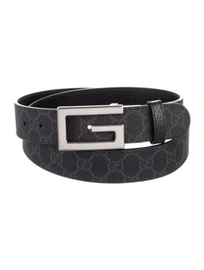 Pre-owned Gucci Gg Supreme Waist Belt In Black