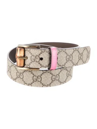 Pre-owned Gucci Gg Supreme Waist Belt In Brown