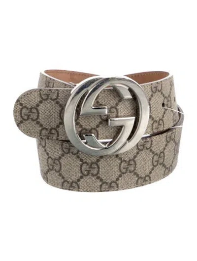 Pre-owned Gucci Gg Supreme Waist Belt In Brown