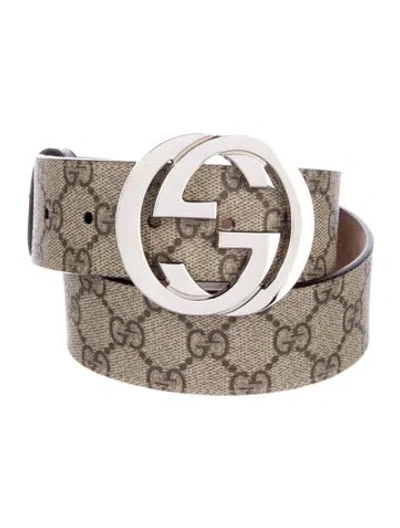 Pre-owned Gucci Gg Supreme Waist Belt In Neutral
