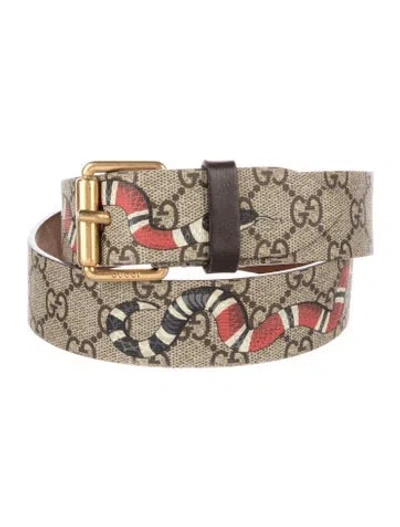 Pre-owned Gucci Gg Supreme Waist Belt In Neutral