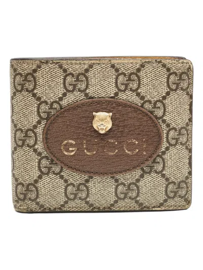 Pre-owned Gucci Gg Supreme Wallet In Brown