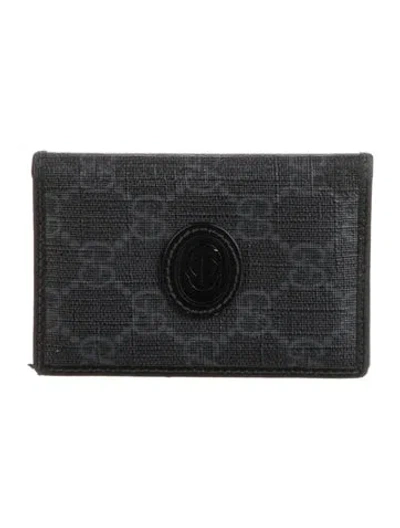Pre-owned Gucci Gg Supreme Wallet In Black