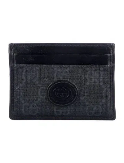 Pre-owned Gucci Gg Supreme Wallet In Black