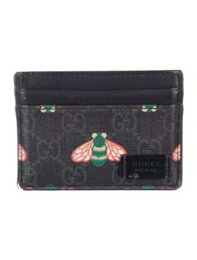 Pre-owned Gucci Gg Supreme Wallet In Black