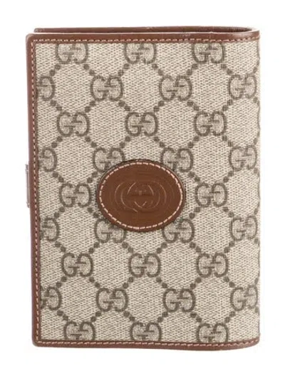 Pre-owned Gucci Gg Supreme Wallet In Brown