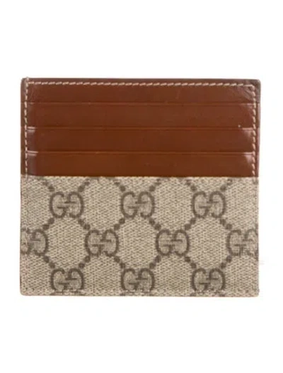 Pre-owned Gucci Gg Supreme Wallet In Brown