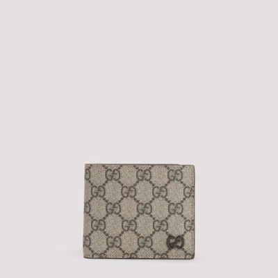 Gucci Gg Supreme Textile Wallet In Brown