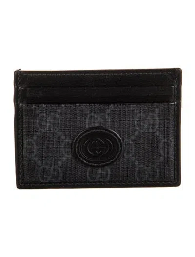 Pre-owned Gucci Gg Supreme Wallet In Gray