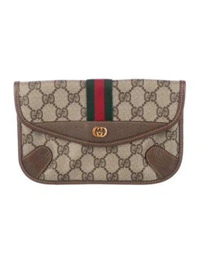 Pre-owned Gucci Gg Supreme Wallet In Neutral
