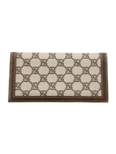 Pre-owned Gucci Gg Supreme Wallet In Neutral