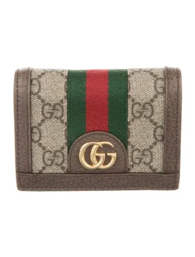 Pre-owned Gucci Gg Supreme Wallet In Neutral