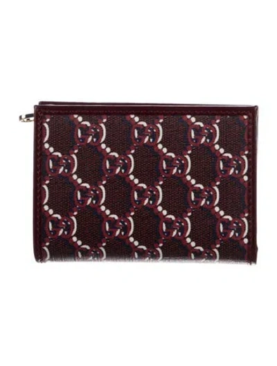 Pre-owned Gucci Gg Supreme Wallet W/ Tags In Burgundy