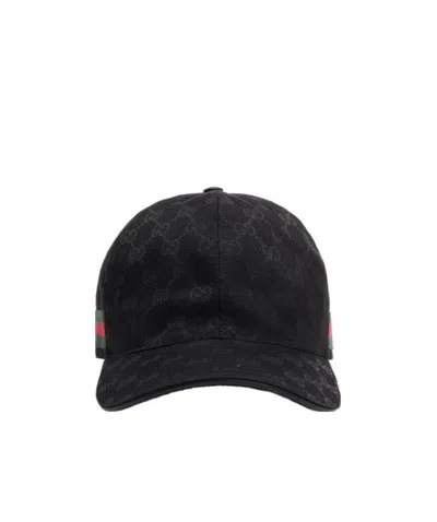 Gucci Gg Supreme Web Baseball Hat In Black