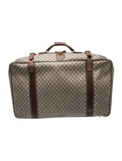 Pre-owned Gucci Gg Supreme Web Suitcase In Brown