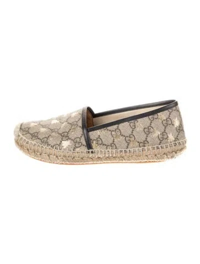 Pre-owned Gucci Gg Supreme Whipstitch Trim Espadrilles
