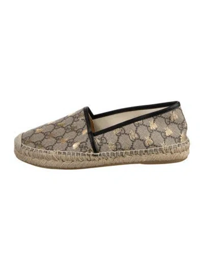 Pre-owned Gucci Gg Supreme Whipstitch Trim Espadrilles In Multicolor