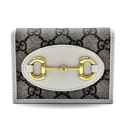 Pre-owned Gucci Gg Supreme White Gg Supreme Wallet (bi-fold) ()