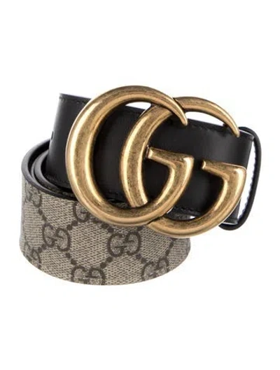 Pre-owned Gucci Gg Supreme Wide Belt In Multi