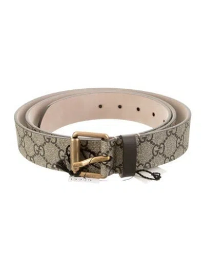 Pre-owned Gucci Gg Supreme Wide Waist Belt W/ Tags In Neutral