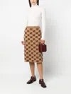 Gucci Gg Jacquard Wool Bouclé Midi Skirt In Brown