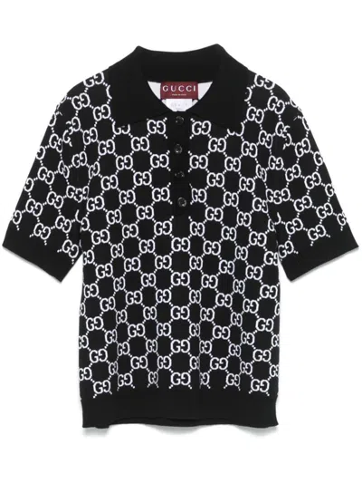 GUCCI GUCCI GG SUPREME WOOL POLO SHIRT